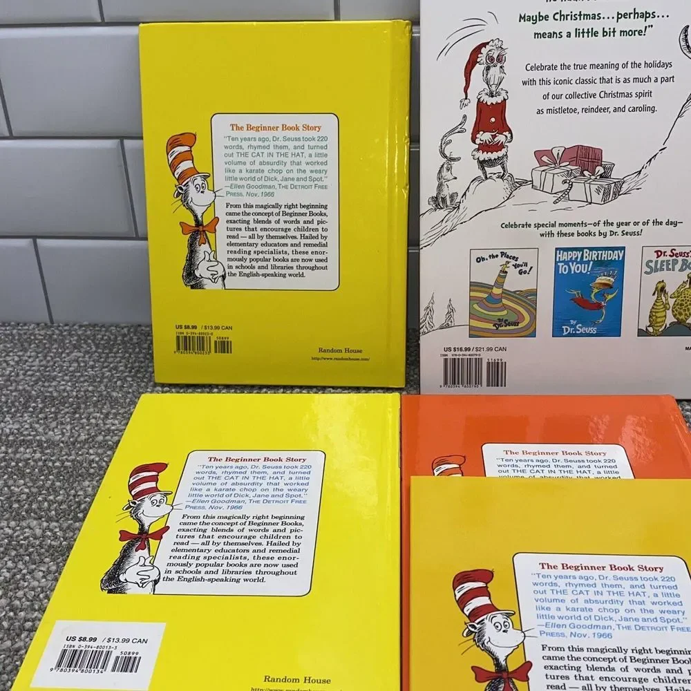 Set‎ Of 7 Dr Seuss Books Hardcover Literacy Reading Fun Classroom Homeschool